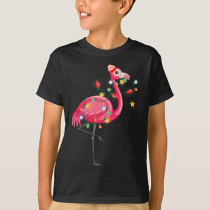 Camiseta Verão Havaiano Tropical Flamingo Natal Divertido