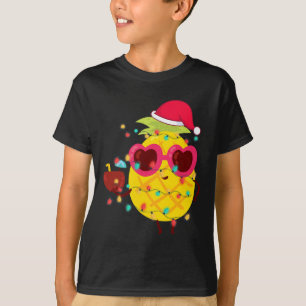 Camiseta Verão Havaiano Tropical Natal Abacaxi Natal