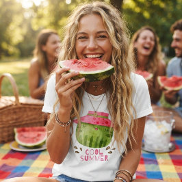 Camiseta Verão legal & melancia engraçada 