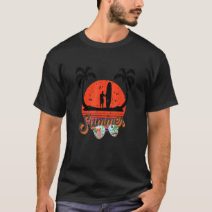 Camiseta Verão Melhor Surfer quente Retro Sunset Graphic Vi