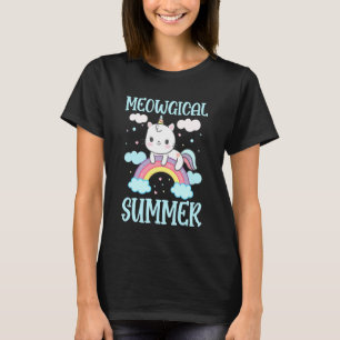 Camiseta Verão Meowgical Fofinho Gatinho Amantes de Gatos F