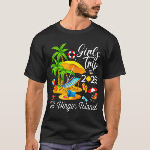 Camiseta Verão nas ilhas virgens viagem de garotas tropicai