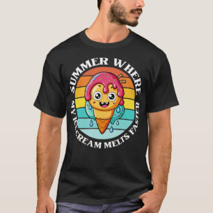 Camiseta verão onde meu sorvete derrete mais rápido