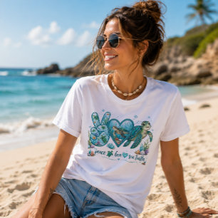 Camiseta Verão Paz, Amor e Tartarugas Marinhas