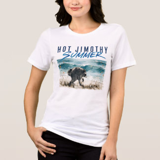 Camiseta Verão Quente Jimothy Raccoon Praia Vintage Engraça