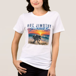 Camiseta Verão Quente Jimothy Raccoon Praia Vintage Engraça