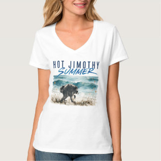 Camiseta Verão Quente Jimothy Raccoon Praia Vintage Engraça