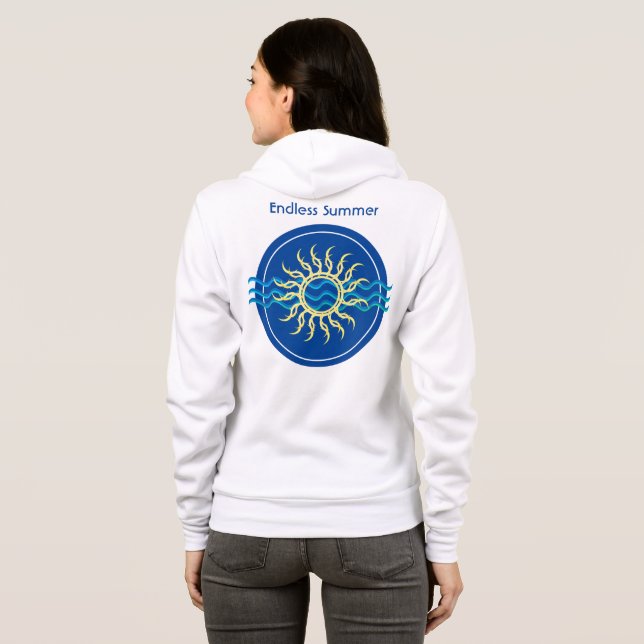 Camiseta Verão sem fim | Cheio de Sol Costeiro — Hoodie Zip (Parte Traseira Completa)