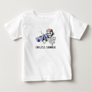 Camiseta Verão Sem Fim Esqueleto Divertido 