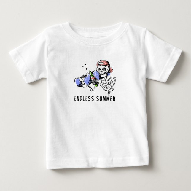 Camiseta Verão Sem Fim Esqueleto Divertido  (Frente)