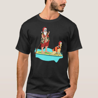 Camiseta Verão Sup Xmas Em Julho Paddleboarding Papai Noel