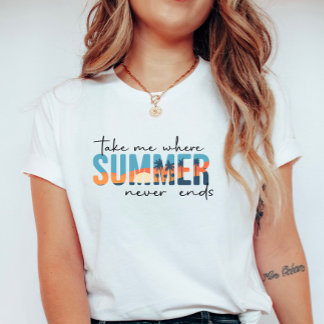 Camiseta Verão Tropical Sem Fim; Leve-me Para o Verão 