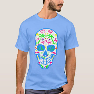 Camiseta verãoween halloween verão açúcar crânio tropical