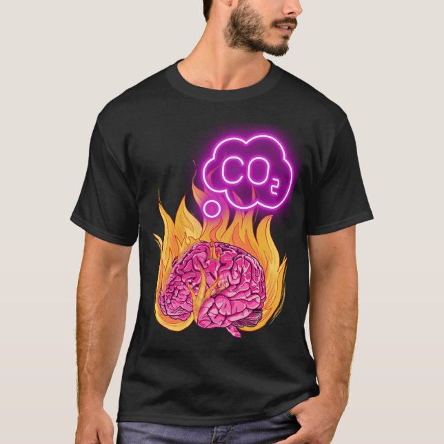 Camiseta Verbranntes Hirn denkt nur an CO2 (Frente)