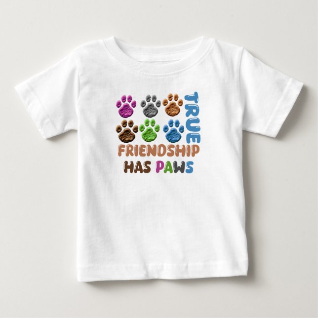 Camiseta Verdadeira Amizade Tem Patas (Frente)