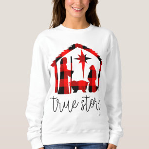Camiseta Verdadeira História Natal Manger Cena de Natividad