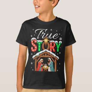 Camiseta Verdadeira História Natividade Natal Menino Jesus