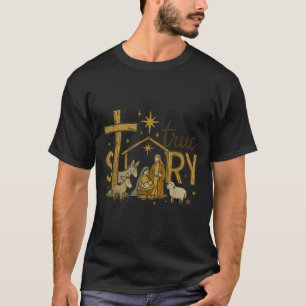 Camiseta Verdadeira História Natividade Natal Menino Jesus