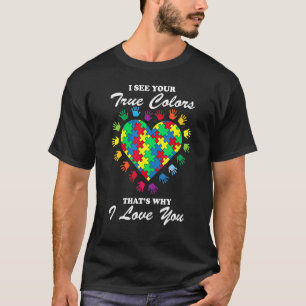 Camiseta Verdadeiras cores, Quebra-cabeça Legal Autismo