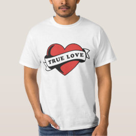 Camiseta Verdadeiro Coração de Tatuagem de Amor | Clássico 