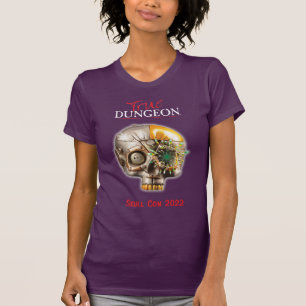 Camiseta Verdadeiro Dungeon Skull Con - mulheres roxas