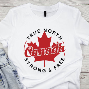 Camiseta Verdadeiro Norte Forte e Livre Canadá