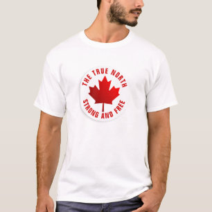 Camiseta Verdadeiro Norte Forte e Livre Folha de Bordo Verm
