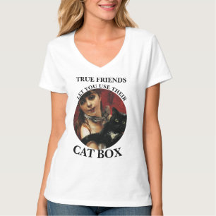 CAMISETA VERDADEIROS AMIGOS PERMITEM USAR A CAIXA DE GATO H