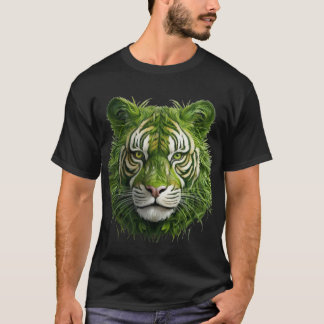 Camiseta Verdant Majestade: Grass-Cut Royal Tiger"