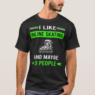 Camiseta Verde 3 Pessoas Patinação Inline Patins Patinador