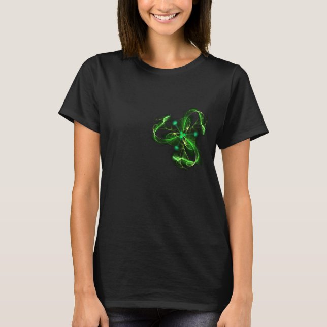 Camiseta verde abstrato (Frente)