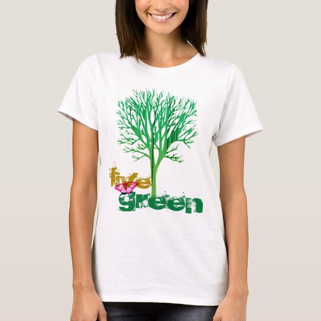 Camiseta Verde ao vivo T (Frente)