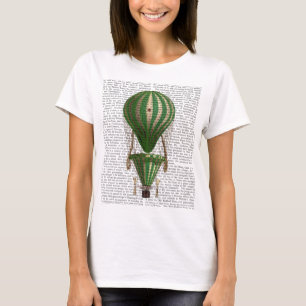 Camiseta Verde-balão de ar quente em camadas
