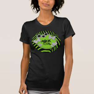 Camiseta verde Black Silver Zebra Glitter Rock Sta