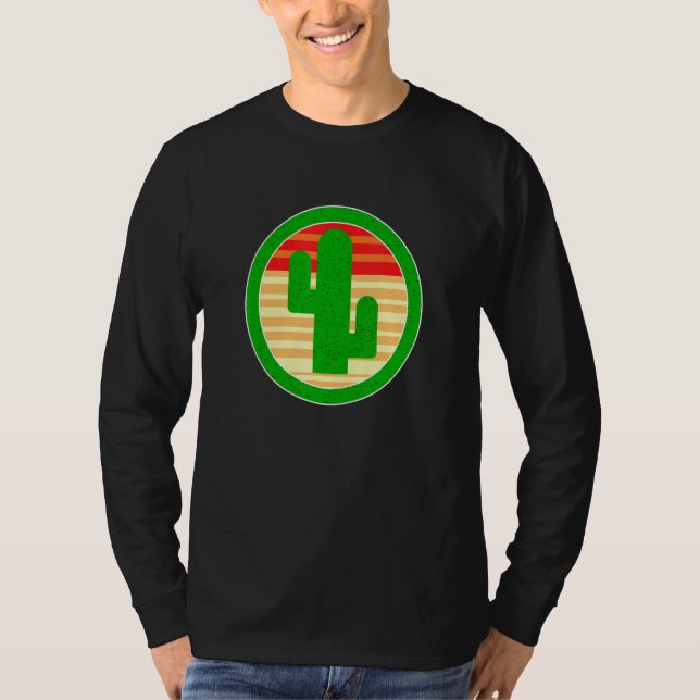 Camiseta Verde Cactus Serape Western Sunset (Frente)