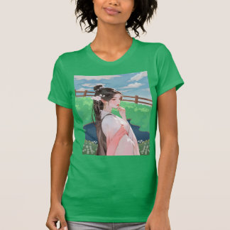 camiseta verde com design da barbie