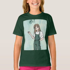camiseta verde com design fofo