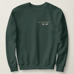 Camiseta Verde de Aniversário de Data Numérica Romana Perso