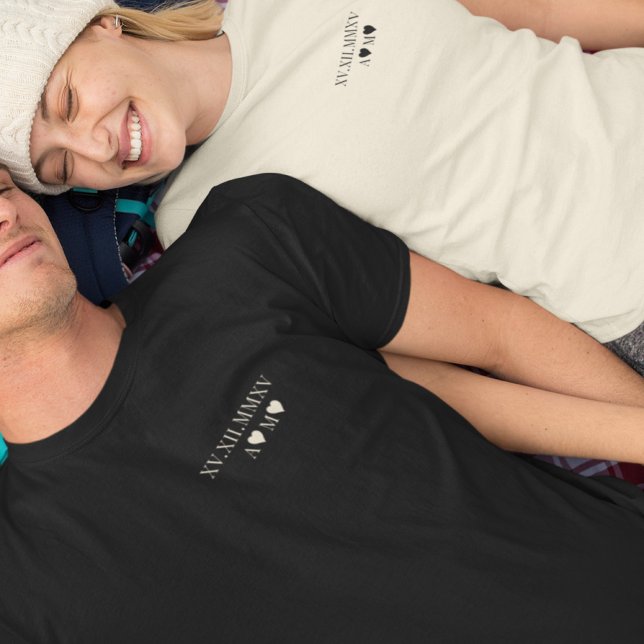 Camiseta Verde de Aniversário de Data Numérica Romana Perso (Criador carregado)