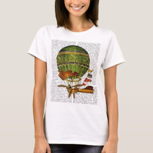 Camiseta Verde de Balão de Ar Quente