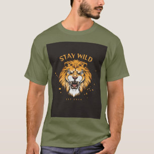 Camiseta verde de manga curta com tipografia Stay