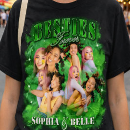 Camiseta Verde de Rap do Bootleg dos Anos 90 Vinta
