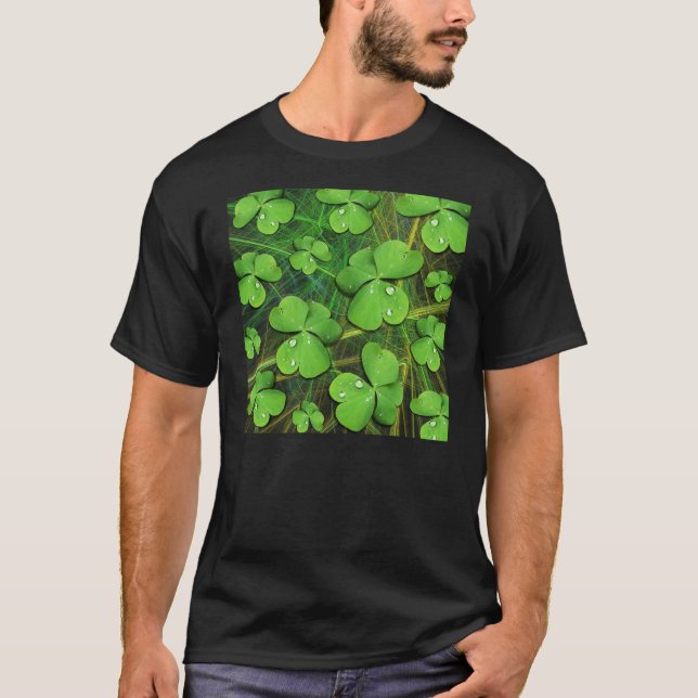 Camiseta Verde Dia de São Patrício de Shamrock Esc (Frente)