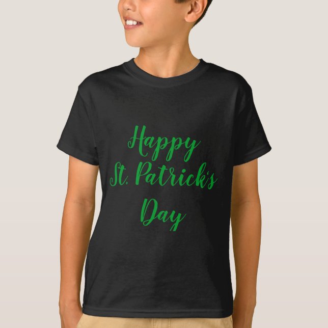 Camiseta Verde Dia de São Patrício Feliz  (Frente)