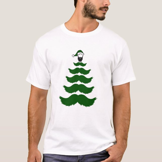 Camiseta Verde do chapéu de coco do homem da barba da (Frente)
