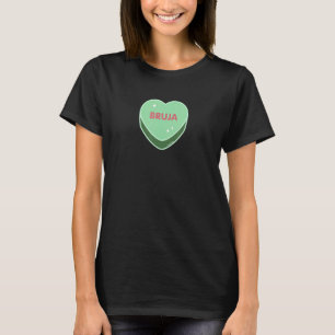 Camiseta Verde doce Bruja Dia de os namorados cardíaco Lati
