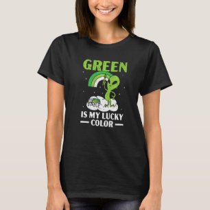Camiseta Verde É Minha Cor Sortuda, Alienígena Engraçada Ex