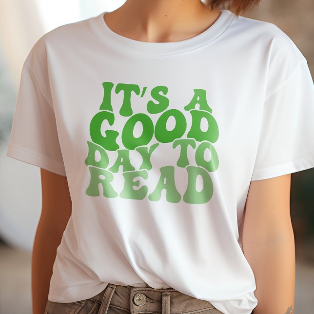 Camiseta Verde É Um Bom Dia para Ler Livro (Criador carregado)