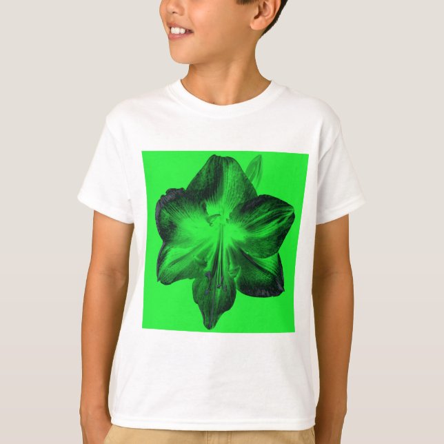 Camiseta Verde Escuro sobre o Amaryllis Verde Claro (Frente)