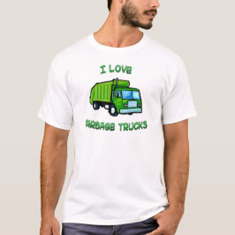 Camiseta verde eu amo caminhões de lixo